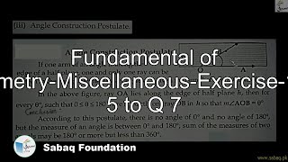 Fundamental of Geometry-Miscellaneous-Exercise-11-Q 5 to Q 7