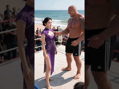 With this move of a beautiful woman, 99% of men can't resist # Kung fu # fighting