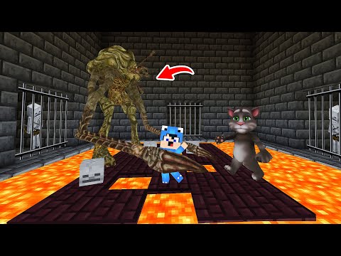 ماين كرافت لكن  ديفور و توم المتكلم و سجن الوحش المخيف 😨!