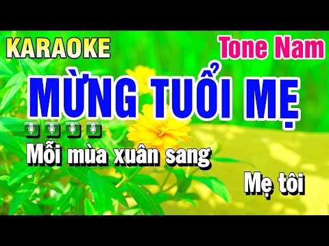 Karaoke Mừng Tuổi Mẹ Tone Nam ( Nhạc Xuân 2025 ) Huỳnh Anh