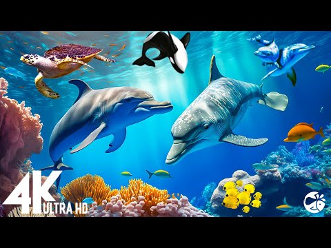 Aquarium 4K VIDEO ULTRA HD - Beautiful Coral Reef Fish - Sleep Relaxing Meditation Music