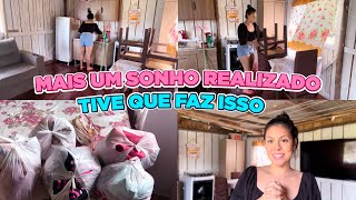 ESTOU TRABALHANDO + UMA NOVA CONQUISTA 💕// LAVEI MINHA CASA DE MADEIRA 🏠
