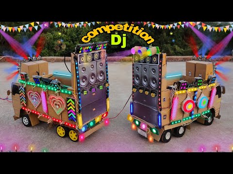 Mini Dj Truck At-Home How to make dj truck by cardboard dj making Dj project Mini Sharpy light dj SR