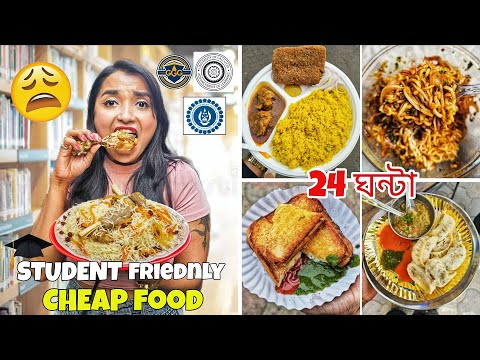 I ate CHEAPEST FOOD for 24 Hours - Eating at STUDENT Friendly EATERIES Kolkata Ep2 - Food Challenge