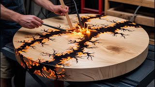 Create The Perfect Accent To Your Table Top Using Electric Burning Art & Glossy Epoxy