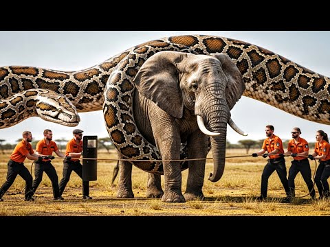 Animal Rescue: GIANT Python Attack Mother Elephant & Calf🐘| German Shepherd Calls Rescue 🚨