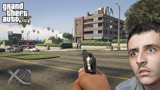 طريقة اللعب بالمنظور الأول في لعبة GTA 5 + قتال شرس ضد الشرطة وتجربة الأسلحة 🔥