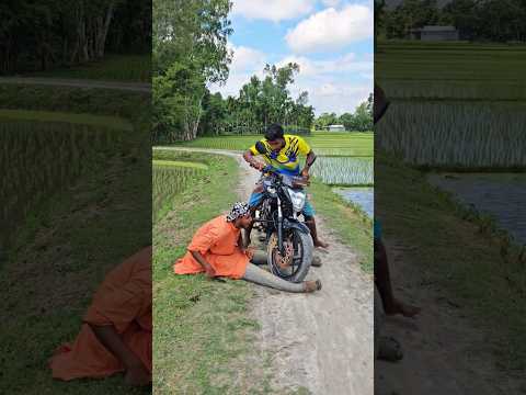 He stole the bike by putting on a little show.