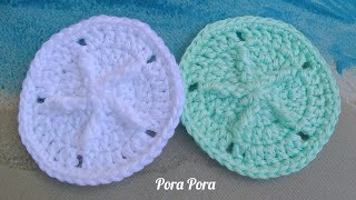 Crochet Sand Dollar Applique I Crochet Nautical I Crochet Sand Dollar Coaster