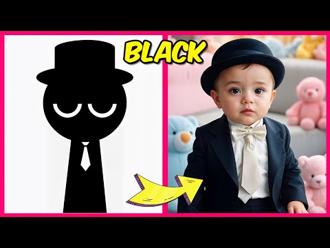 Incredibox Sprunki Characters but BABIES 👶 + Guess The Voice Quiz + Their Favorite things! | Black