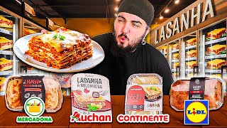 PROVEI TODAS as LASANHAS do Mercadona, Auchan, LIDL e Continente - QUAL é a MELHOR?