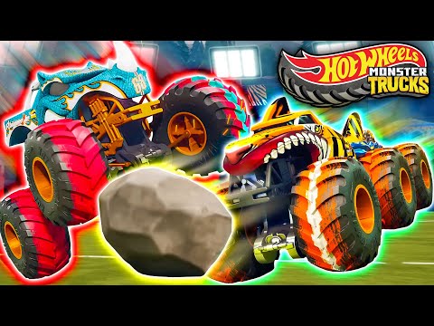 ¡Emocionantes Batallas de Rocas con Monster Trucks en Camp Crush! 🪨💥🚗 | Hot Wheels