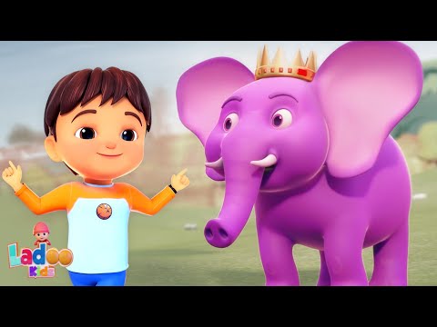 Hathi Raja in Purple, हाथी राजा, Hindi Rhyme for Kids and Elephant Song