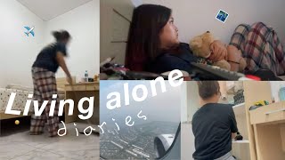 living alone diaries; pack with me, moving day, first night living alone🌃✈️