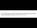 Decomposition of NH3 and Rate Constants