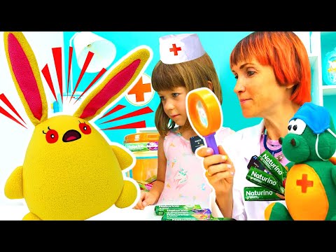 Bianca is a Doctor | Why Are Lucky's Eyes Red? Toy Rabbit Lucky Played on the Tablet for So Long!