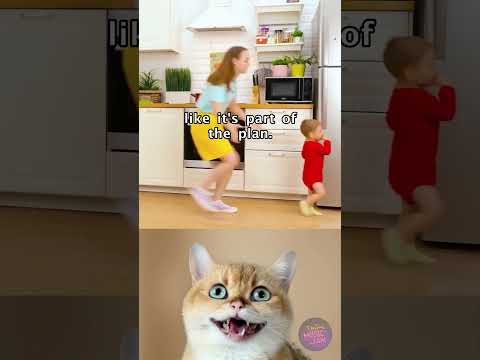 Cat reacts to the hack cooking with kids๐ฉโ๐ณ๐ถ #parenting