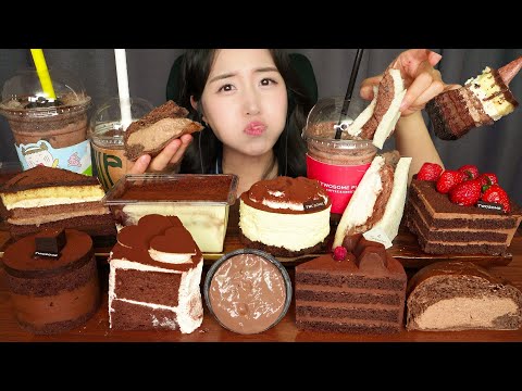 이걸 다 먹는다고?!?🍫 스타벅스X투썸X메가커피 초콜릿 디저트 먹방 | ASMR MUKBANG CHOCOLATE DESSERT