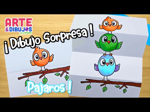 Como dibujar UN PÁJARO | DIBUJO SORPRESA |  Arte y Dibujos para Niños