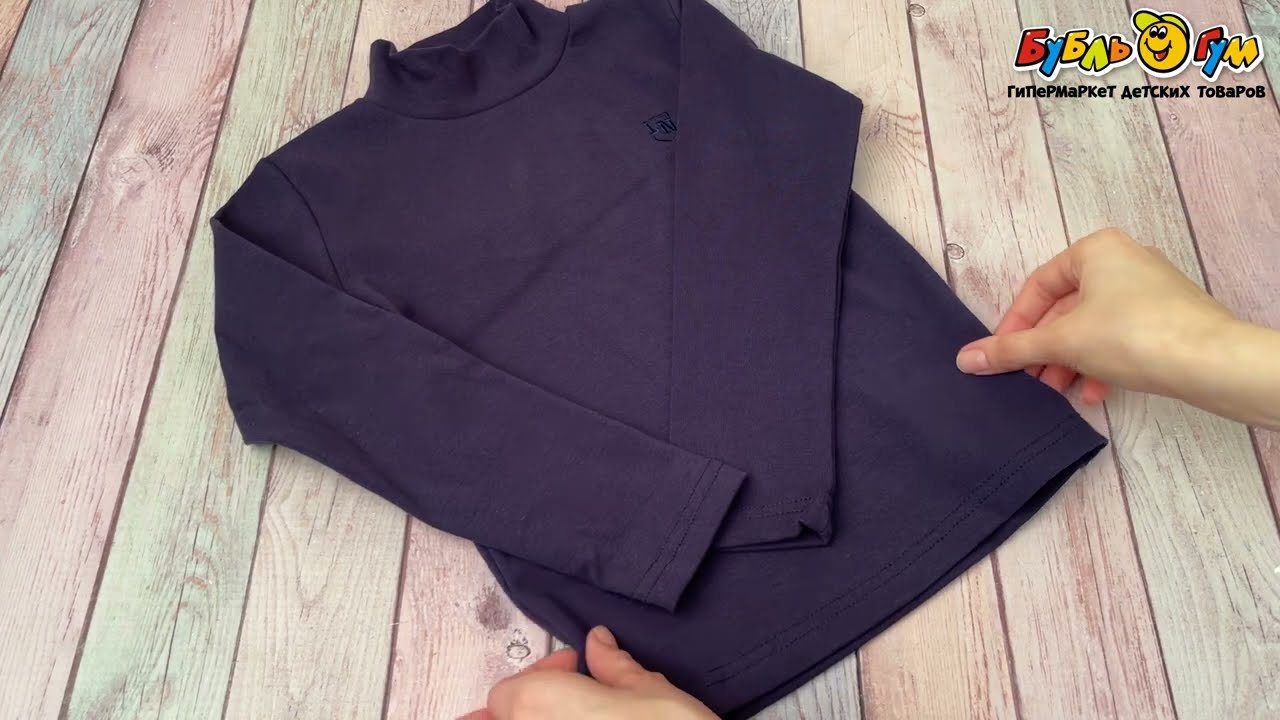 Водолазка Lanson Kidsла с лаконичная вышивкой темно-синяя - видео