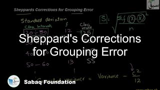 Sheppard's Corrections for Grouping Error