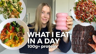 What I Eat in a Day | Healthy & High protein Fall Recipes | 100G+ protein per day!