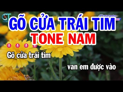 Karaoke Gõ Cửa Trái Tim Tone Nam ( Dm ) Nhạc Sống Mới | Karaoke Đồng Sen