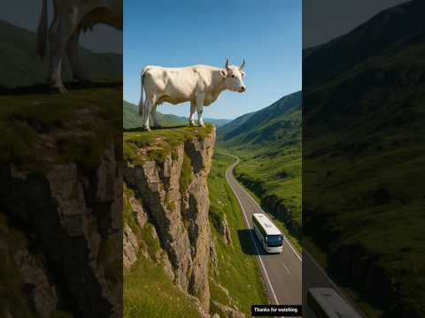 The cow stopped the bus in the middle of the road 😥 #story #cow #cuteanimals #trendingshorts