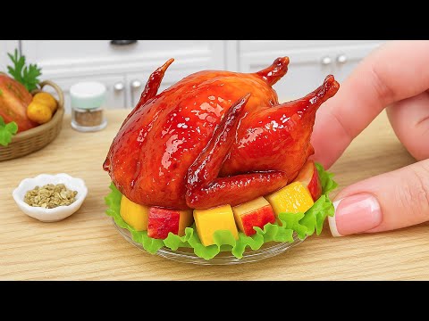 Amazing Miniature Roasted Chicken for Dinner | Tiny Garlic Butter Chicken Recipe | ASMR Mini Cooking