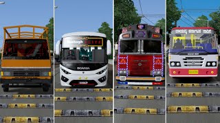 Indian Vehicle On Speedbraker (Ashok Leyland, Force Traveler, Scania, Tata) Speedbraker Testing