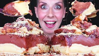 CHOCOLATE VANILLA PUDDING CAKE 🍰 | No Talking | ASMR Mukbang - 먹방 | Real Eating Sounds