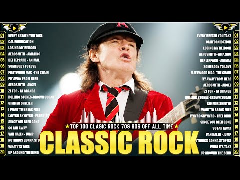 Best Classic Rock Songs 70s 80s 90s ⚡ Nirvana, Led Zeppelin, Bon Jovi, Aerosmith, U2, AC/DC, GNR