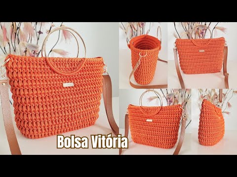 BOLSA DE CROCHÊ VITÓRIA COM NOVO PONTO LINDÍSSIMO E MUITO ESTRUTURADA