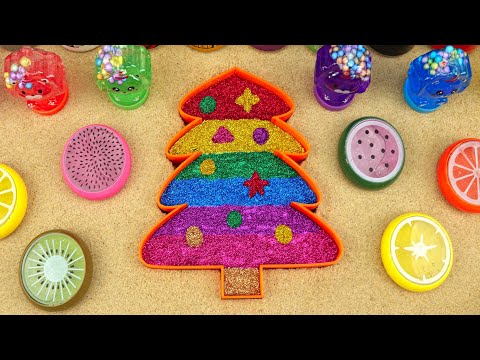 Satisfying Video l DIY How to Make Rainbow Slime Christmas Tree Bathtub from Glitter