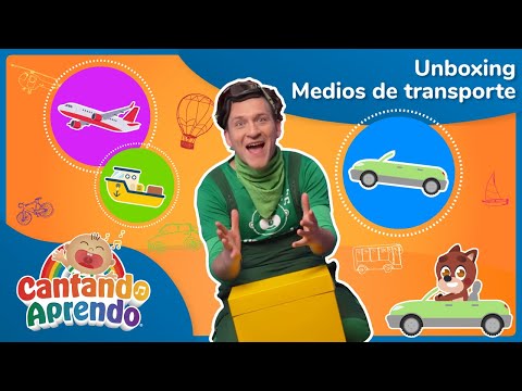 Unboxing medios de transporte con Maxi y el Lobito Caulimón - Cantando Aprendo a Hablar