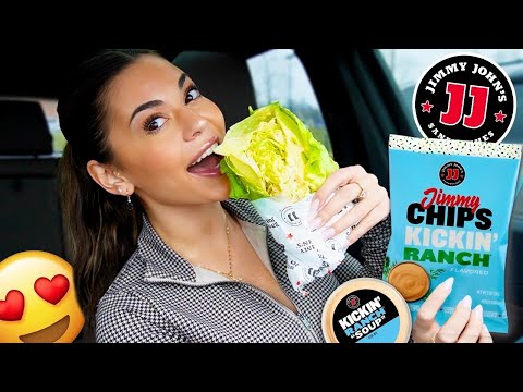 Trying Jimmy John’s NEW Kickin’ Ranch Unwich & Chips! 🌶🥪 | Get to know Me!