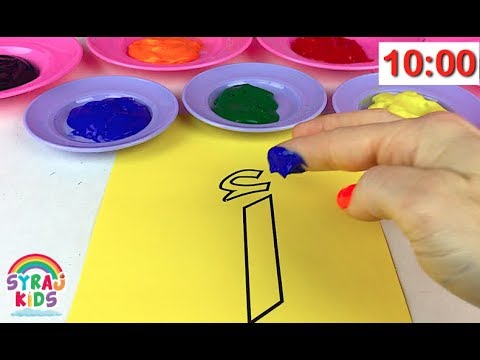 Finger Paint Arabic Letters Colors Numbers الحروف الابجدية العربية للاطفال