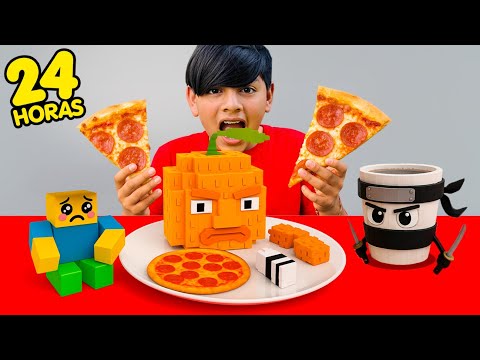 Sobreviví 24 Horas SOLO con COMIDA de Roba un Brainrot en la Vida Real!