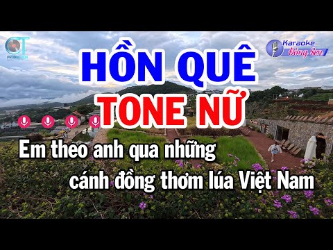 Karaoke Hồn Quê Tone Nữ ( G ) Nhạc Sống Beat Mới Nhất | Karaoke Đồng Sen
