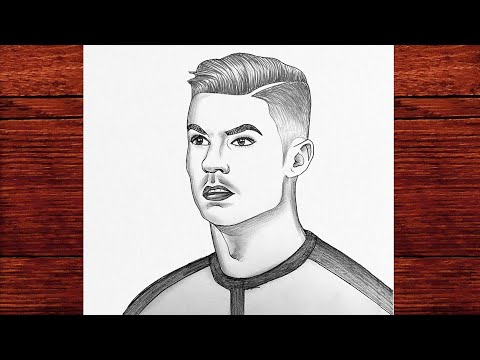 Cristiano Ronaldo Karakalem Çizimi - Kolay Portre Çizimi (Cristiano Ronaldo CR7) - Çizim Mektebi