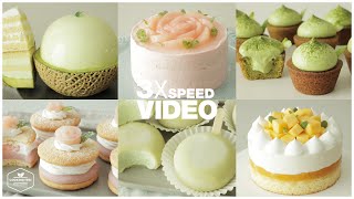 #135 3x Speed 케이크 디저트 베이킹 영상 | Cake Dessert Baking Video | Mango, Melon, Peach Cake | Cooking tree