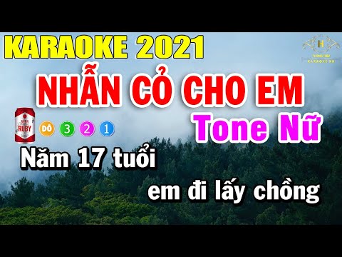 Nhẫn Cỏ Cho Em Karaoke Tone Nữ Nhạc Sống 2021 | Trọng Hiếu