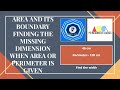 Finding Dimensions from Area and Perimeter