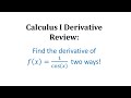 Trigonometric Derivatives and Identities
