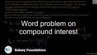 Word problem on compound interest