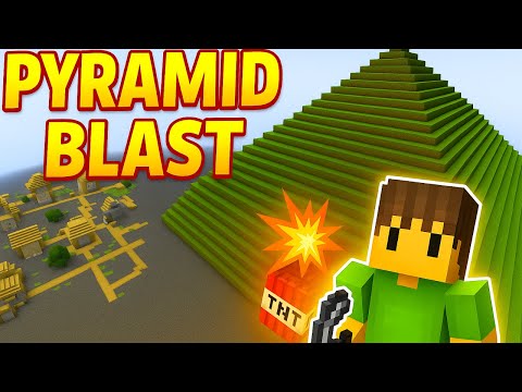 Minecraft tnt blast in pyramid village #minecraft #minecraftvideos #shortsfeeds