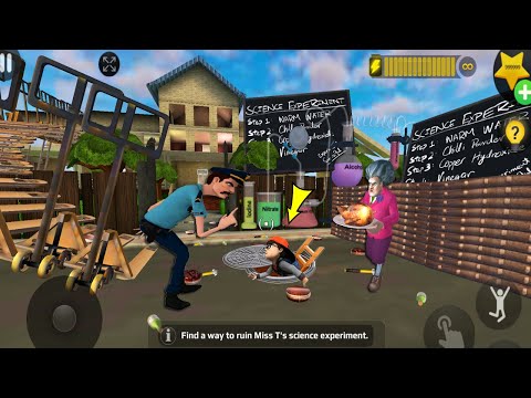 Scary Teacher 3D troll Miss T many trap and ladders (Mod menu) - gameplay part 4709 #scaryteacher3d