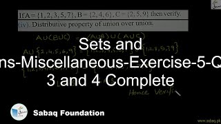 Sets and Functions-Miscellaneous-Exercise-5-Question 3 and 4 Complete