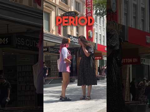 Would YOU have given me a pad or tampon?? 🩸🙏 #periods #period #socialexperiment #adelaide #pink