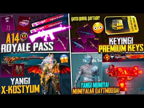 😱  A14 ROYALE PASS va PREMIUM KEYS QUROLI! - 🥵 YANGI X-SUIT va LEDNIK MUMIYA 🥶 - MUMIYA UZI! 🔥😳